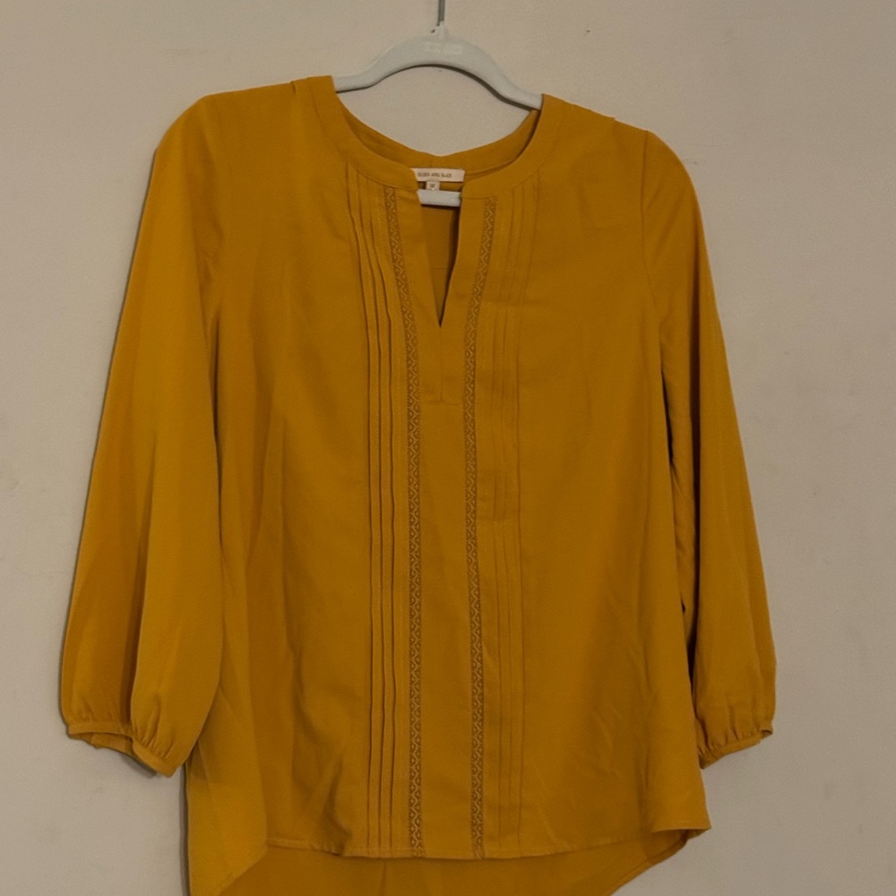 Skies Are Blue Golden Yellow Blouse